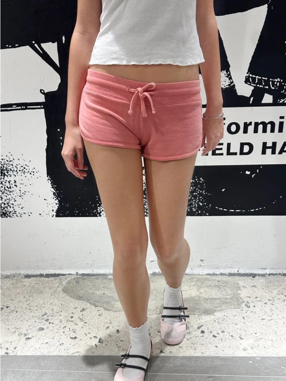 Brandy melville peach pink Marcie sweatshorts